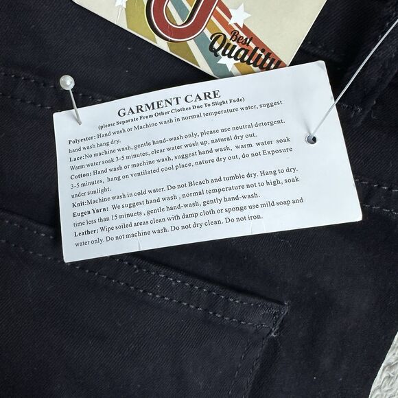 Vintage Pants 70s Bell‎ Bottom Jeans Black Size L Flare Everdesign Retro - Picture 6 of 14